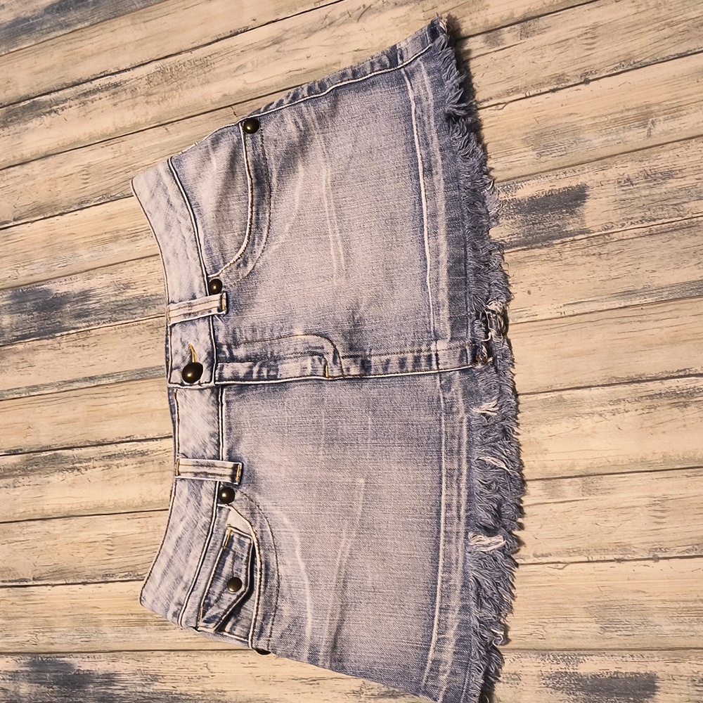 American Rag Distressed Blue Jean Denim Skirt Sz 5